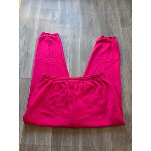 Liz Thomas Plus Size 38/24W Super Soft Hot Pink Fleece Sweatpants NwOT